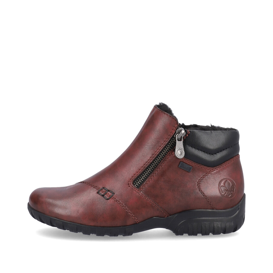 stivali rossi con cerniera da donna rieker l4655-35