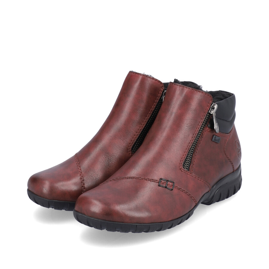 stivali rossi con cerniera da donna rieker l4655-35