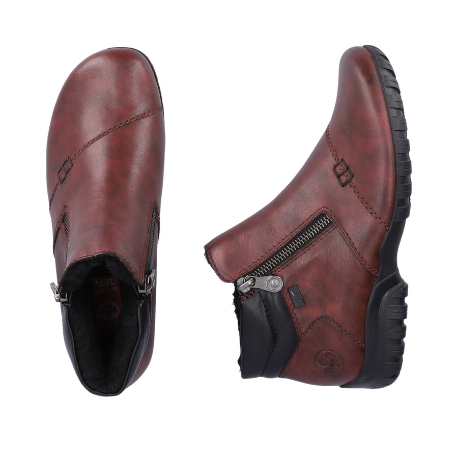 stivali rossi con cerniera da donna rieker l4655-35