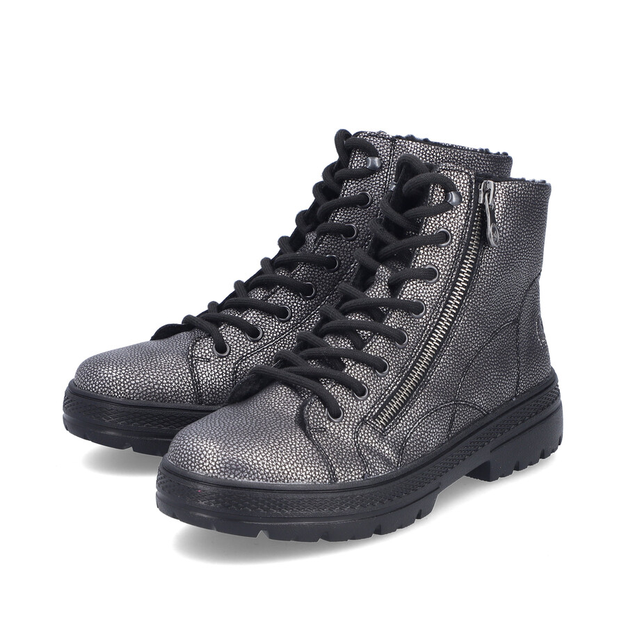 stivali con cerniera argentoplatino da donna rieker n0031-90