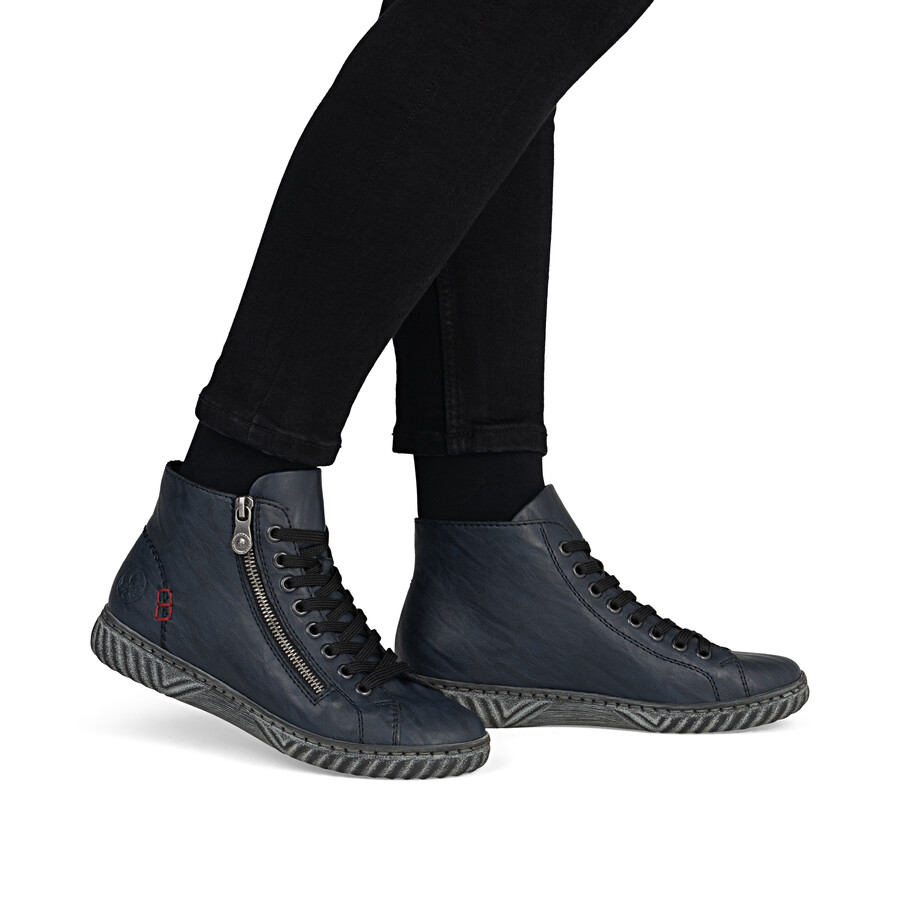 stivali con cerniera blu da donna rieker n0921-14