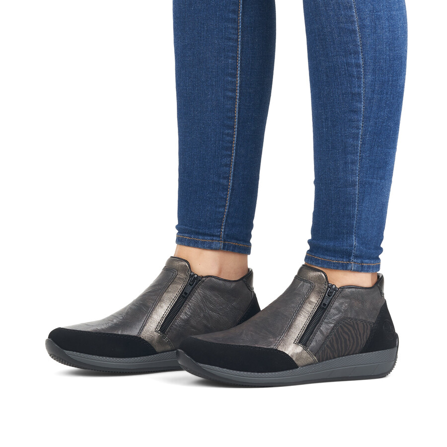 stivali grigi con cerniera per donna rieker n1152-42