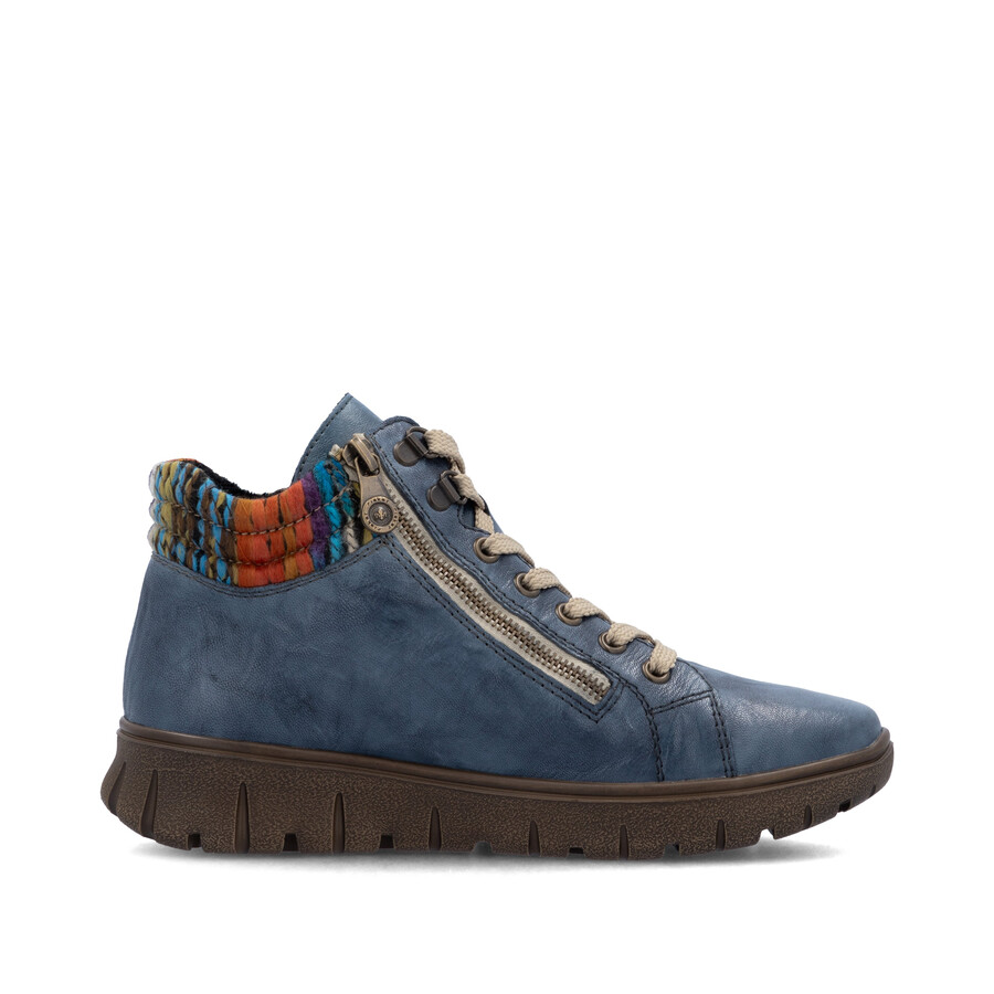 stivali con cerniera blu da donna rieker n1305-14