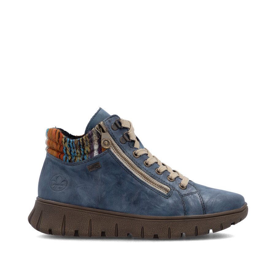 stivali con cerniera blu da donna rieker n1305-14