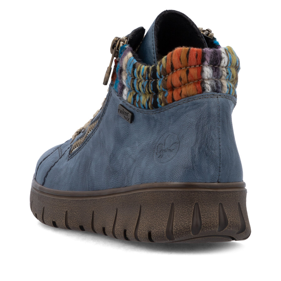 stivali con cerniera blu da donna rieker n1305-14