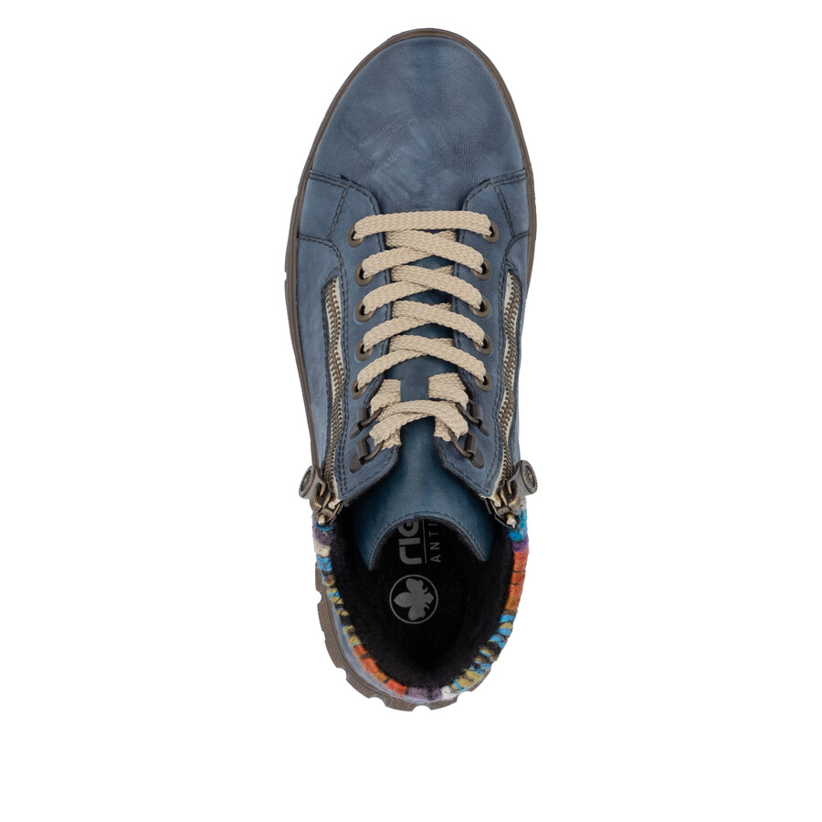 stivali con cerniera blu da donna rieker n1305-14