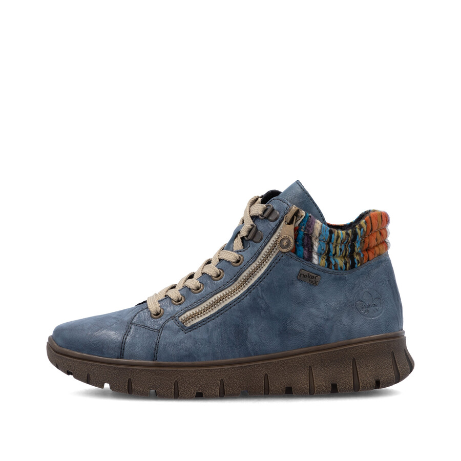 stivali con cerniera blu da donna rieker n1305-14