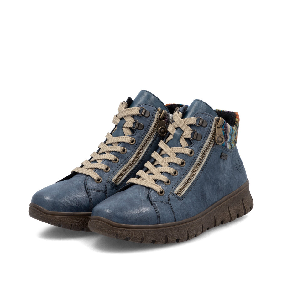 stivali con cerniera blu da donna rieker n1305-14