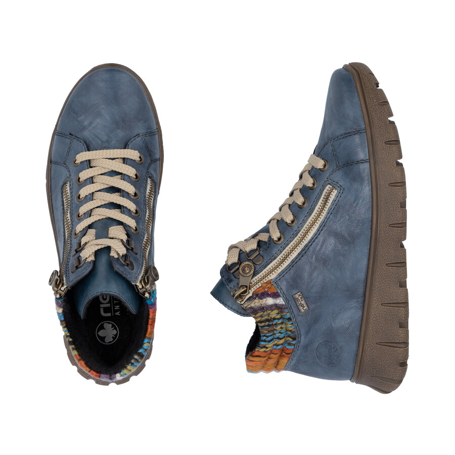 stivali con cerniera blu da donna rieker n1305-14
