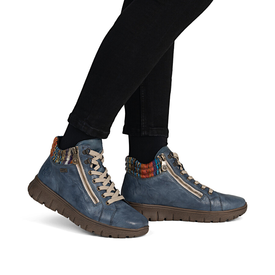 stivali con cerniera blu da donna rieker n1305-14