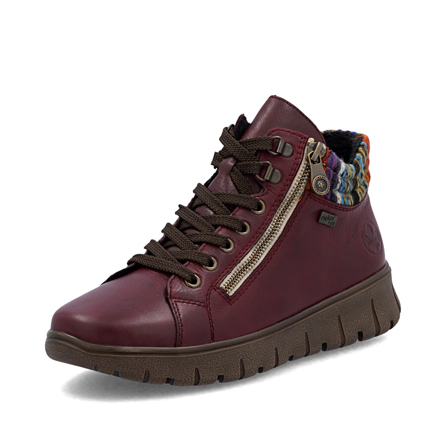 stivali rossi con cerniera per donna rieker n1305-35