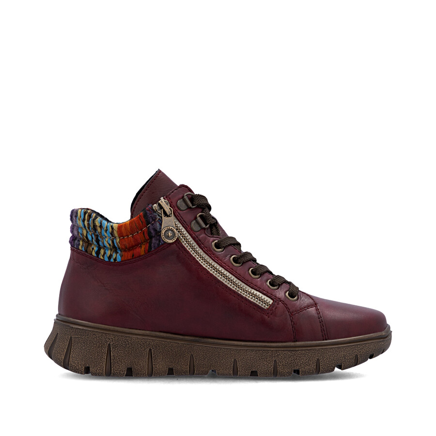 stivali rossi con cerniera per donna rieker n1305-35