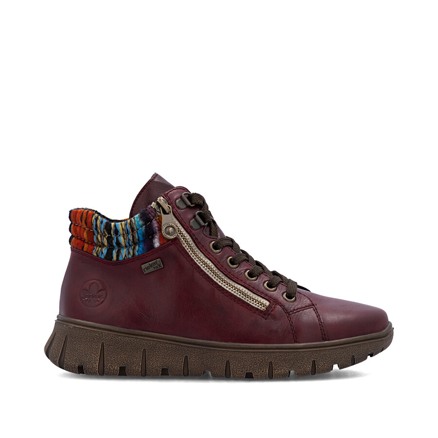 stivali rossi con cerniera per donna rieker n1305-35