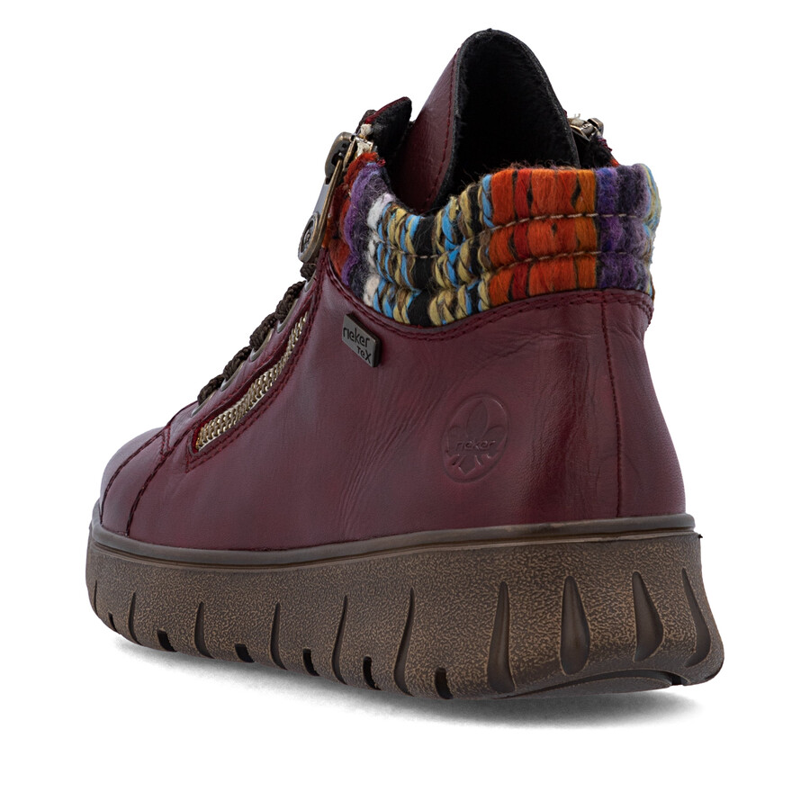 stivali rossi con cerniera per donna rieker n1305-35