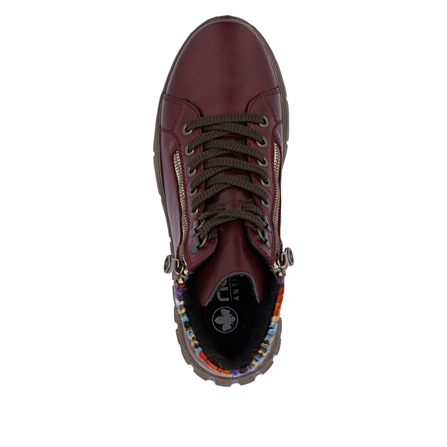 stivali rossi con cerniera per donna rieker n1305-35