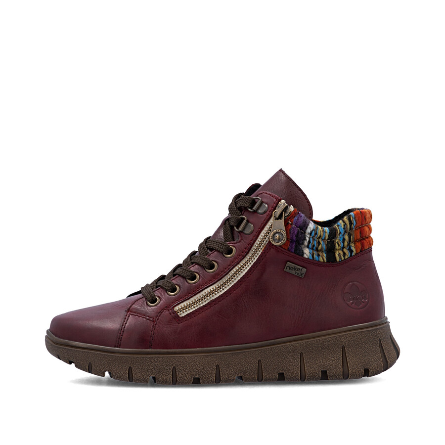 stivali rossi con cerniera per donna rieker n1305-35