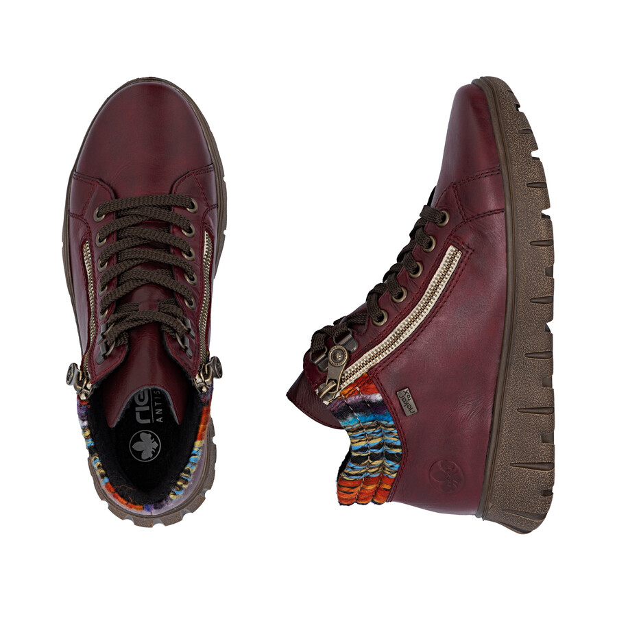 stivali rossi con cerniera per donna rieker n1305-35