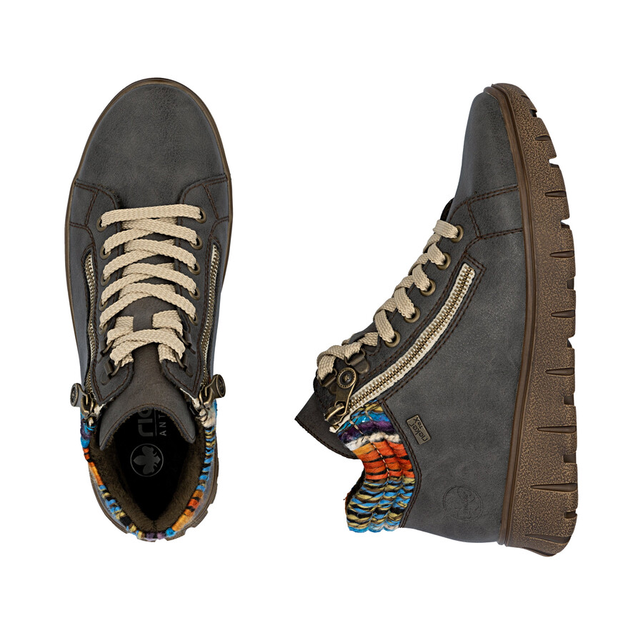 stivali grigi con cerniera da donna rieker n1305-45