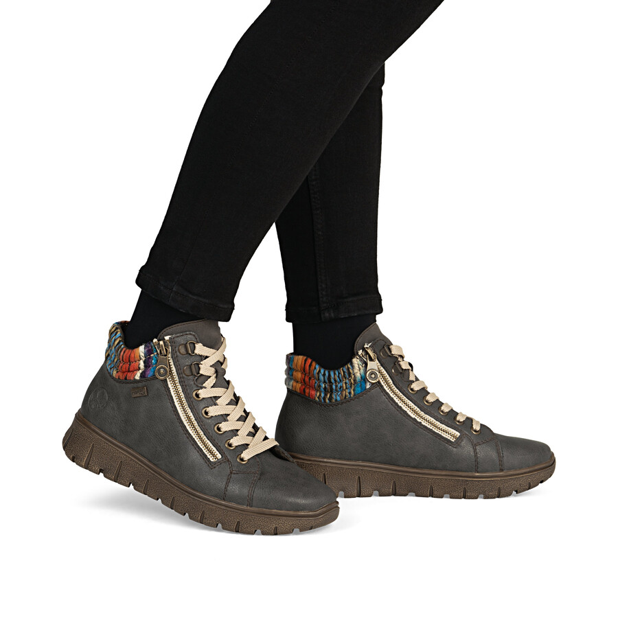 stivali grigi con cerniera da donna rieker n1305-45
