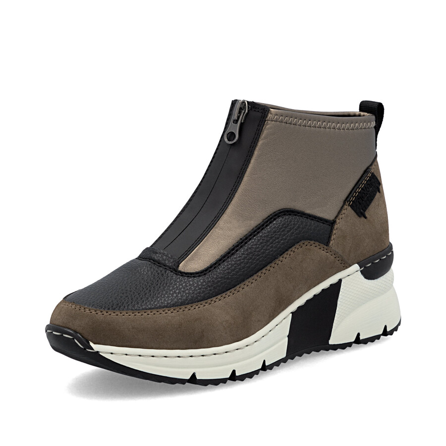 stivali marroni con cerniera per donna rieker n6352-25