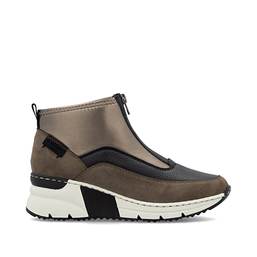 stivali marroni con cerniera per donna rieker n6352-25