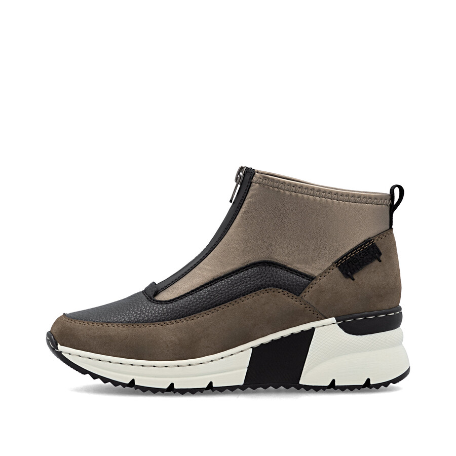 stivali marroni con cerniera per donna rieker n6352-25