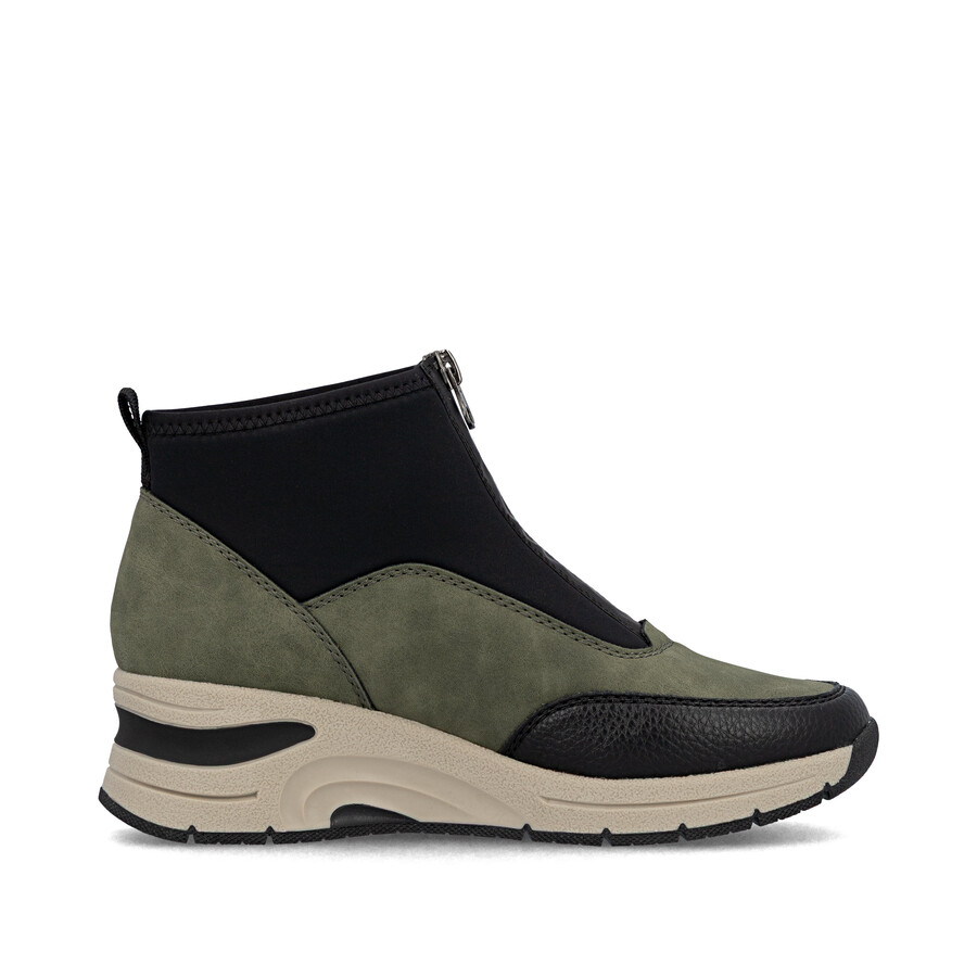 stivali con cerniera verde da donna rieker n9362-54