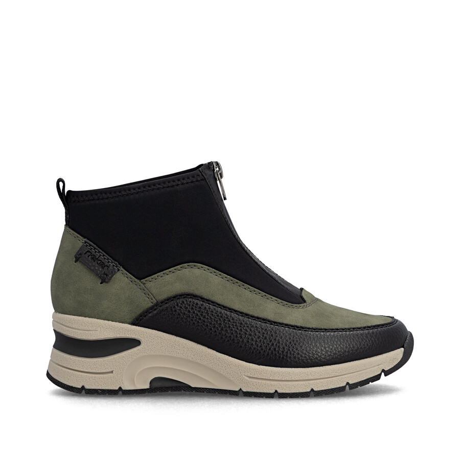 stivali con cerniera verde da donna rieker n9362-54