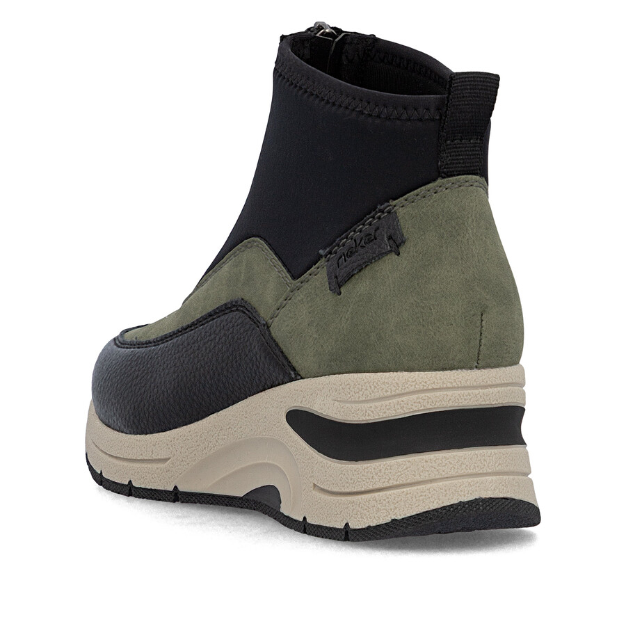 stivali con cerniera verde da donna rieker n9362-54