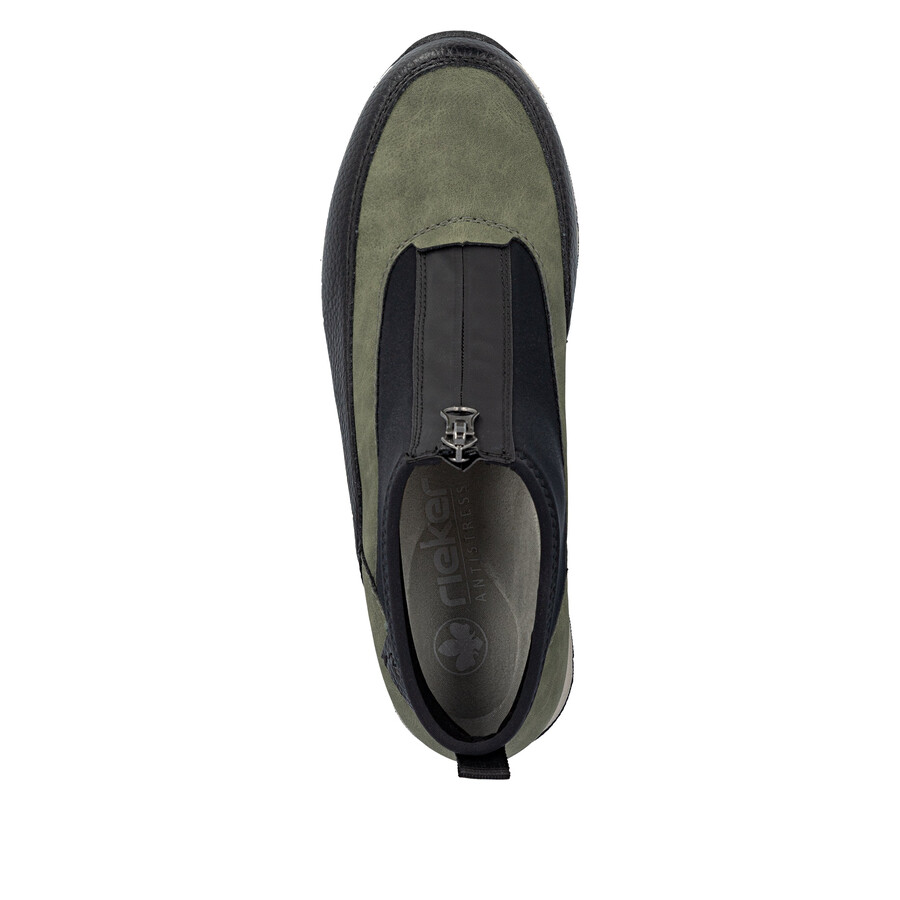 stivali con cerniera verde da donna rieker n9362-54
