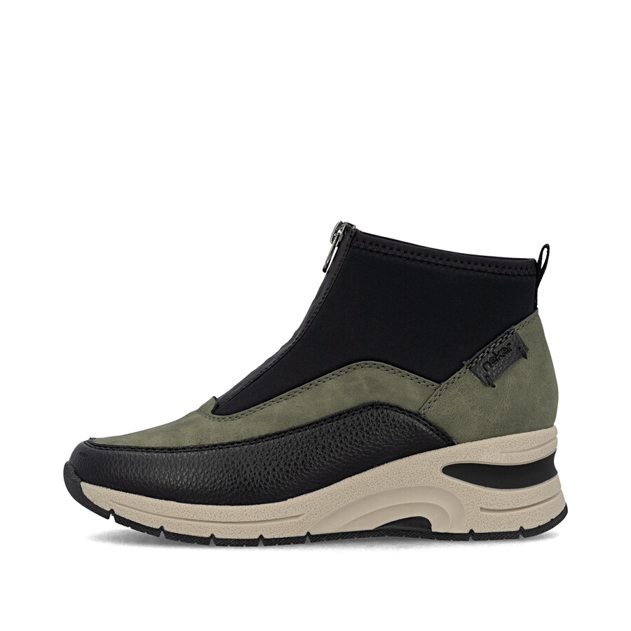 stivali con cerniera verde da donna rieker n9362-54