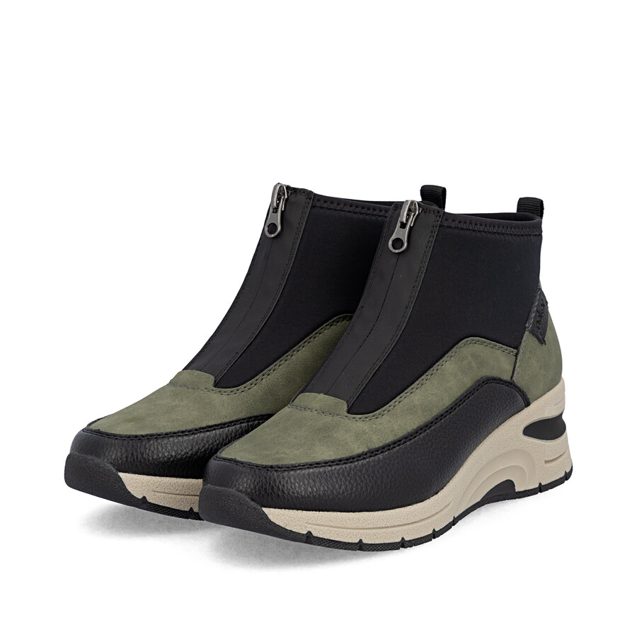 stivali con cerniera verde da donna rieker n9362-54