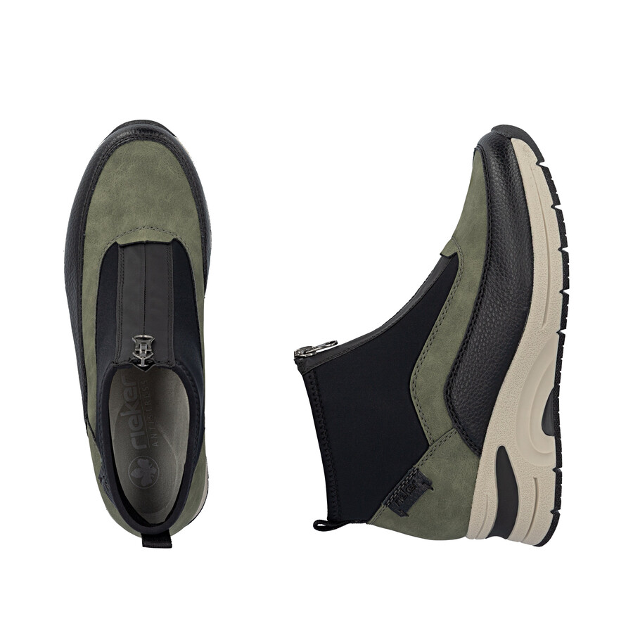 stivali con cerniera verde da donna rieker n9362-54