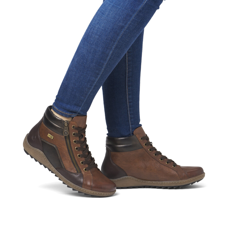 stivali marroni con cerniera per donna remonte r1458-22