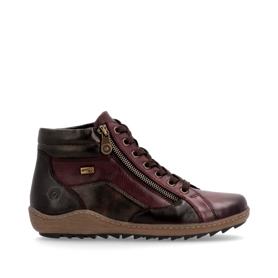 stivali rossi con cerniera da donna remonte r1458-35