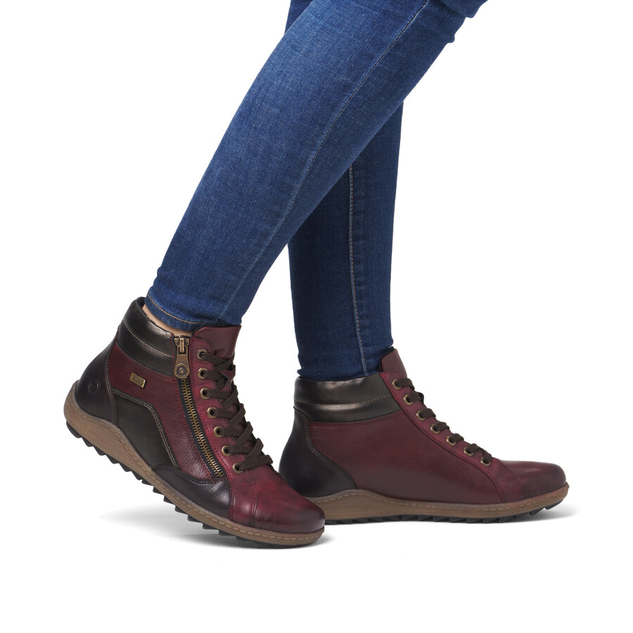 stivali rossi con cerniera da donna remonte r1458-35