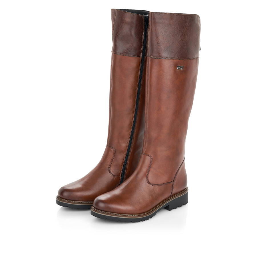 stivali marroni con cerniera per donna remonte r6581-22
