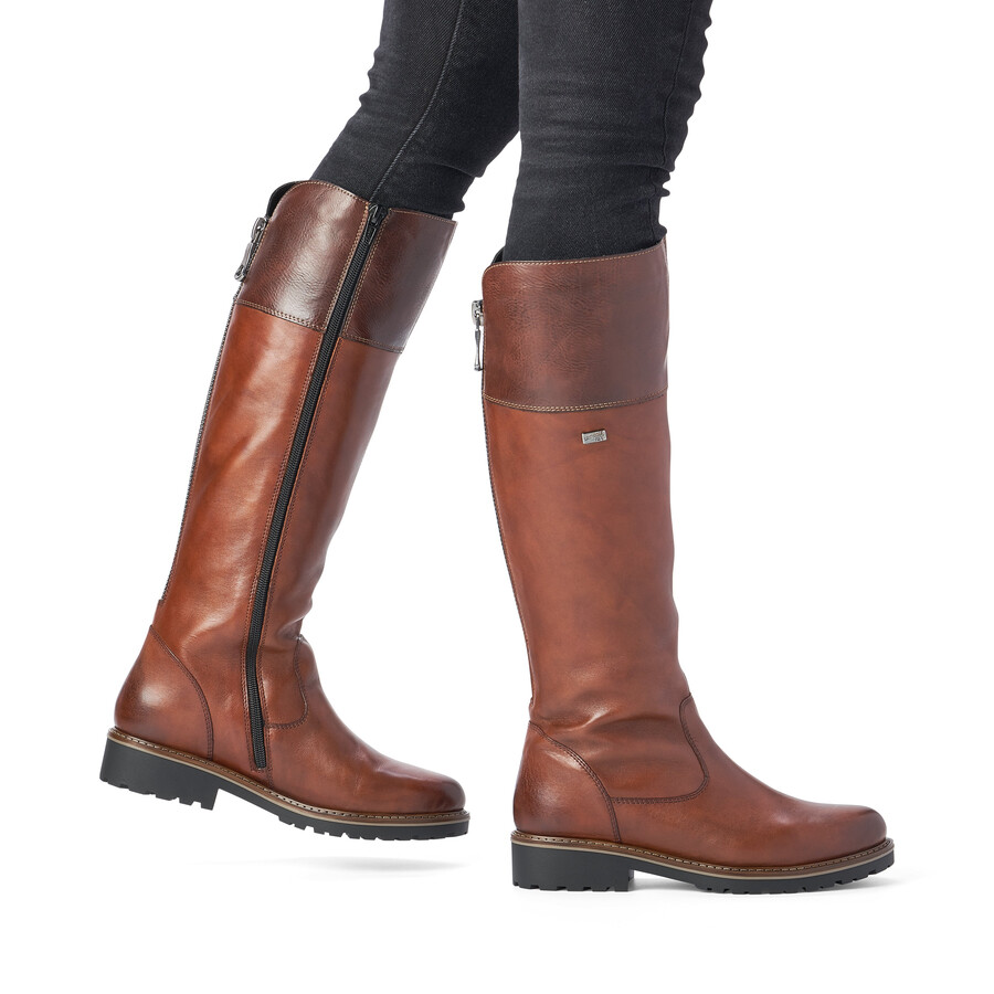 stivali marroni con cerniera per donna remonte r6581-22