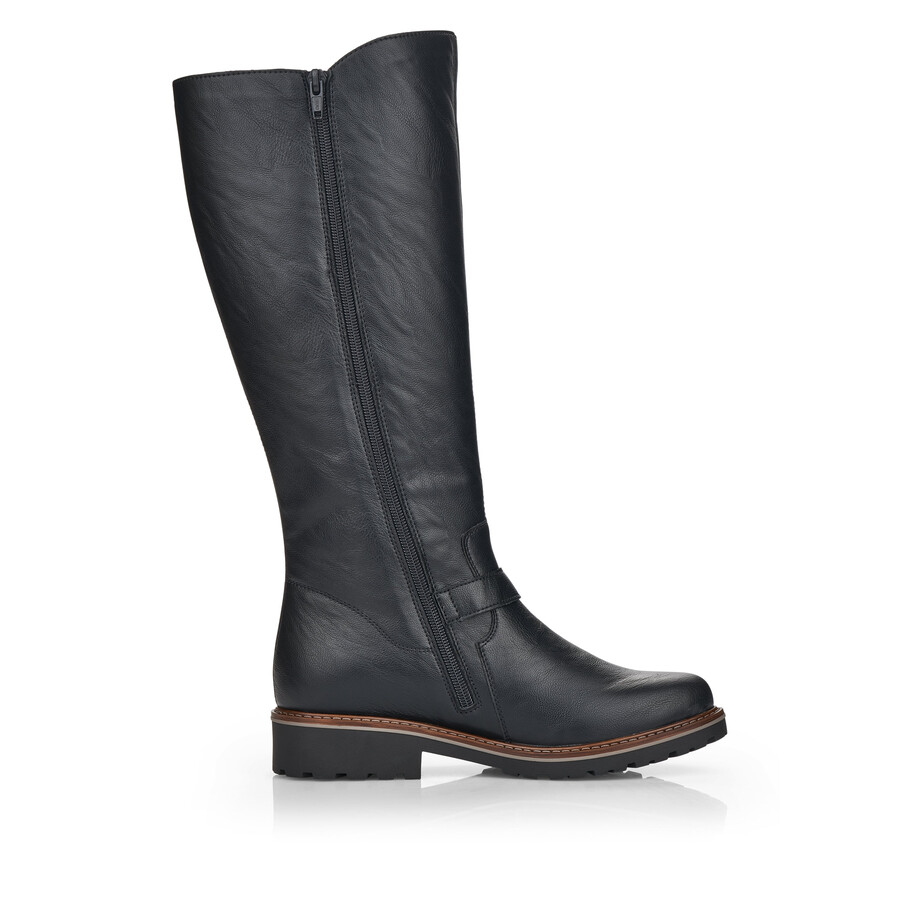stivali neri con cerniera per donna remonte r6590-01