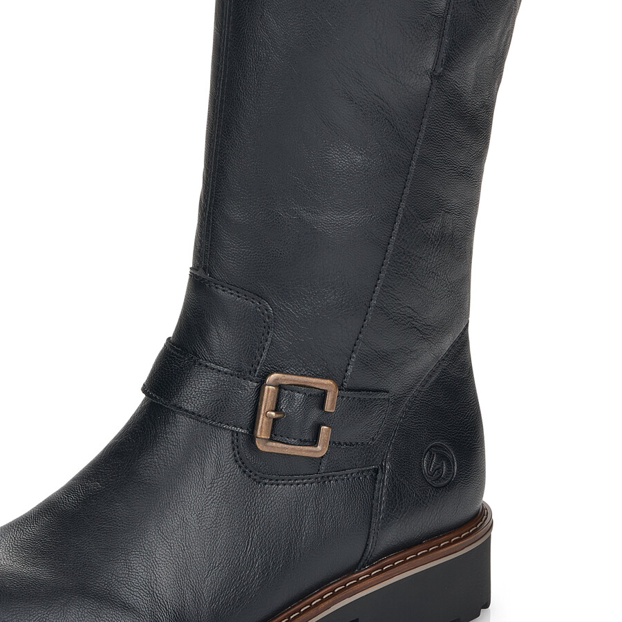 stivali neri con cerniera per donna remonte r6590-01