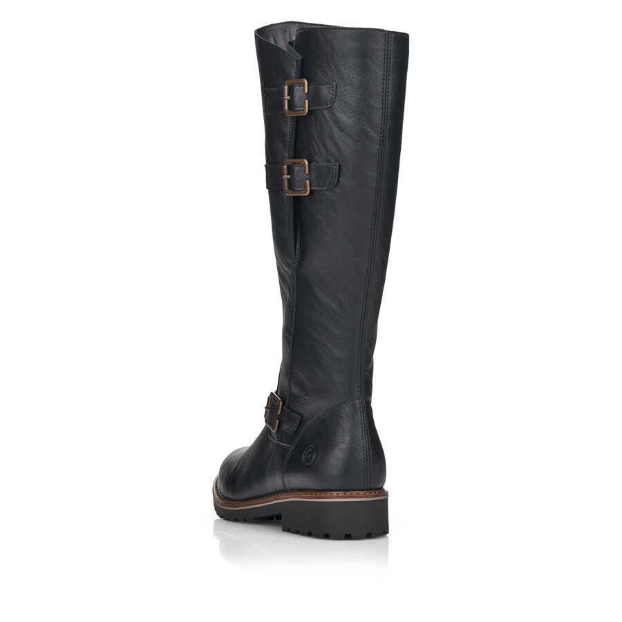 stivali neri con cerniera per donna remonte r6590-01