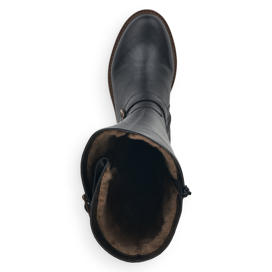 stivali neri con cerniera per donna remonte r6590-01