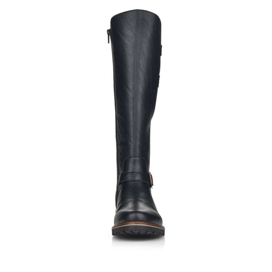 stivali neri con cerniera per donna remonte r6590-01