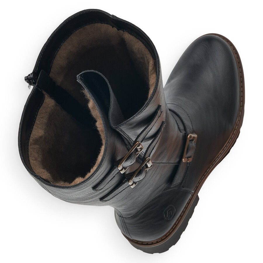 stivali neri con cerniera per donna remonte r6590-01