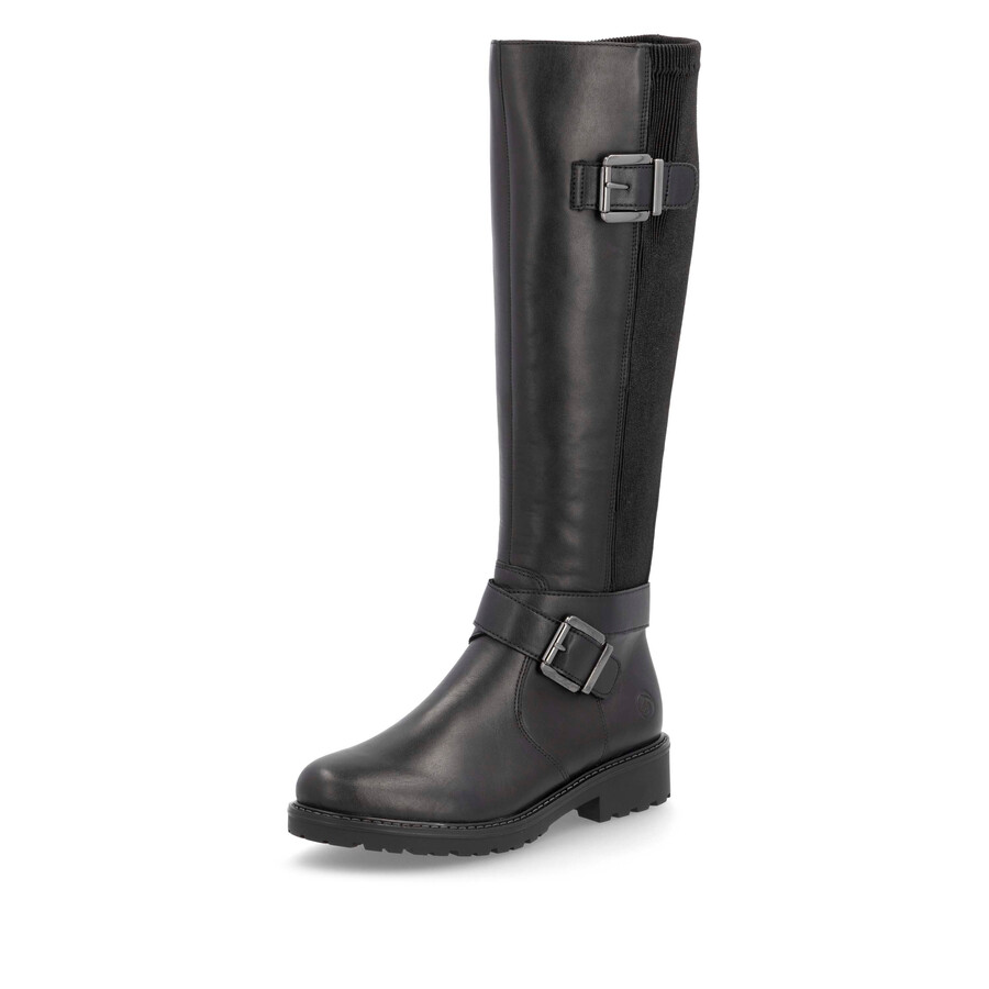 stivali neri con cerniera per donna remonte r6593-00