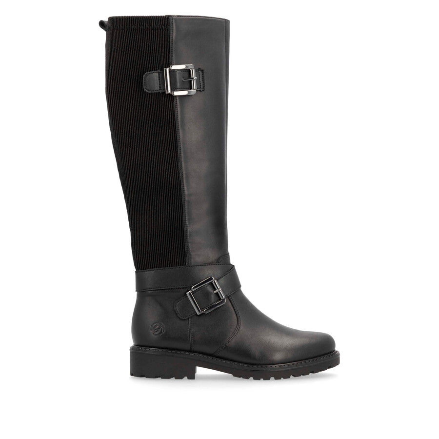 stivali neri con cerniera per donna remonte r6593-00