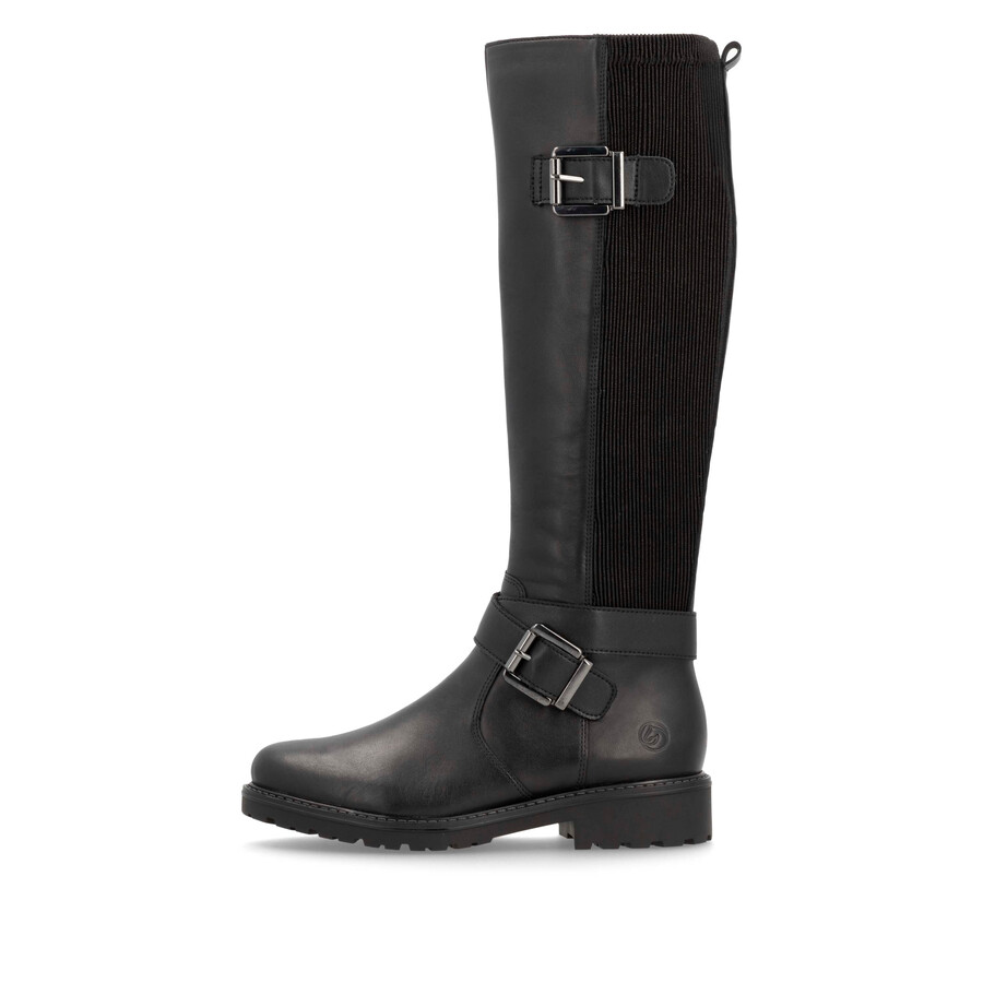 stivali neri con cerniera per donna remonte r6593-00