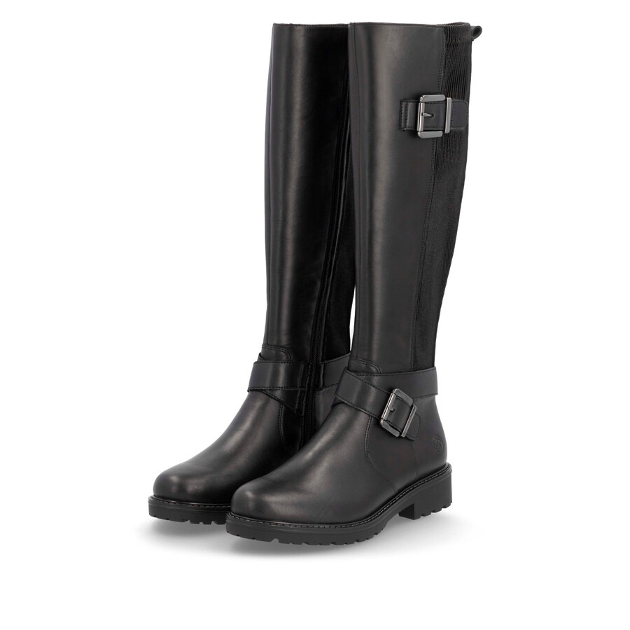 stivali neri con cerniera per donna remonte r6593-00