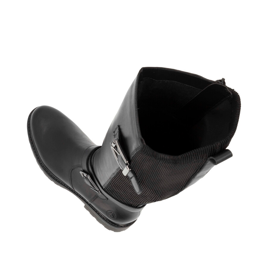 stivali neri con cerniera per donna remonte r6593-00