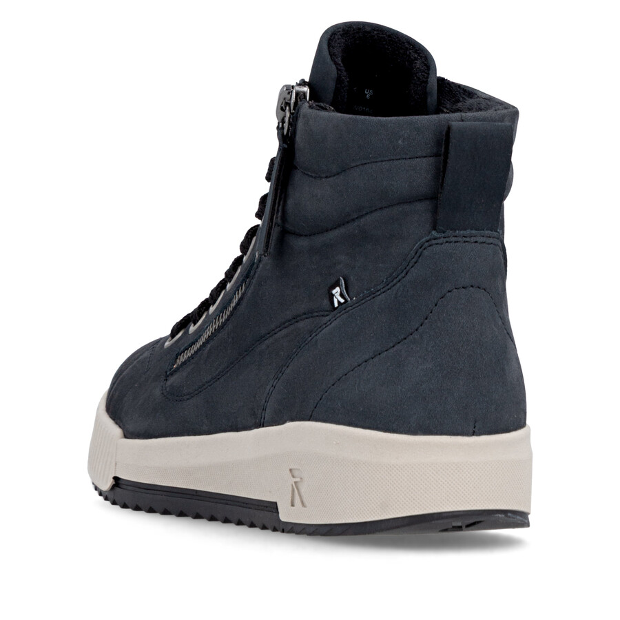 stivali con cerniera blu da donna rieker sport w0164-14